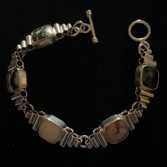 Genuine Stone Sterling Silver Bracelet - Picture 3 of 4